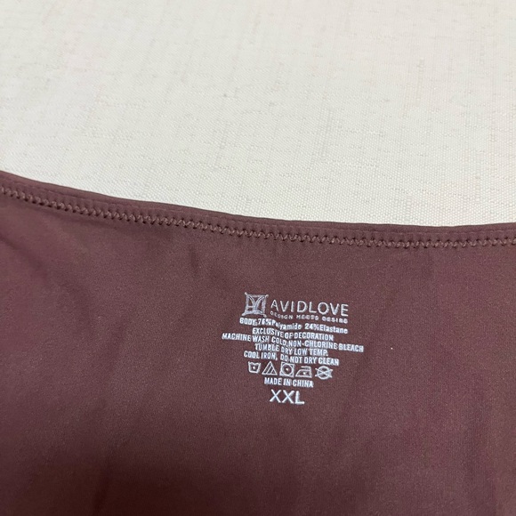 Avidlove XXL brown square neck long sleeve buttery soft bodysuit - Picture 5 of 9